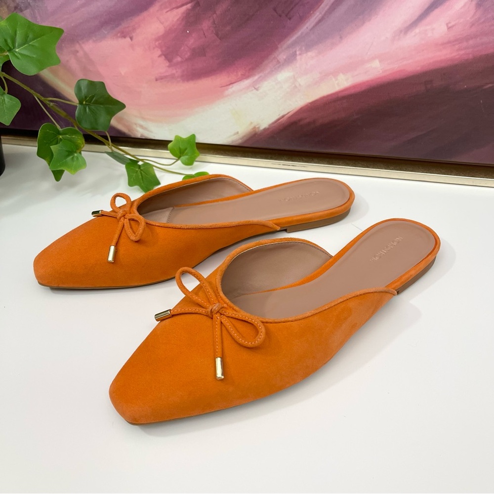 Nordstrom Jude Bow Mule in Orange Bisque Size 7.5 - Picture 7 of 11